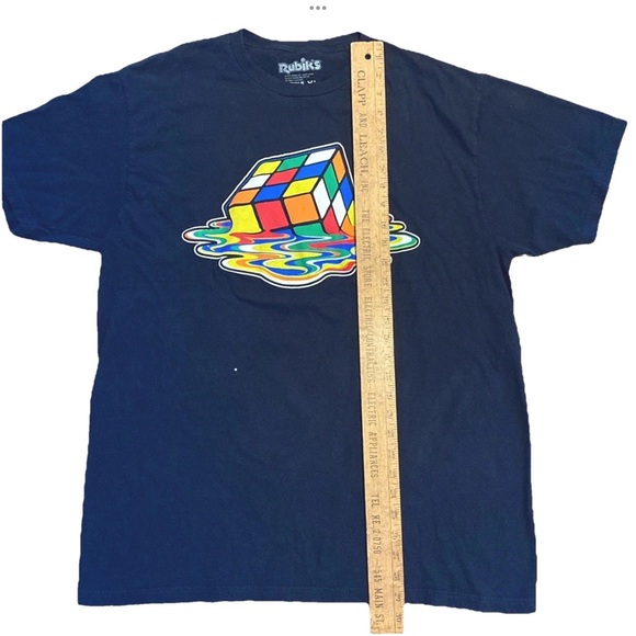 Rubik’s Cube Melting Cube Black Tee Shirt, Unisex Size XL - Picture 4 of 5